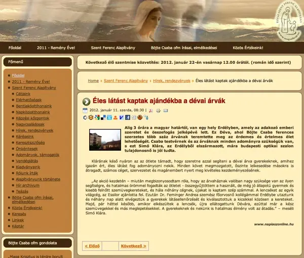 Jótékonyság – OptiStyle Optikai Szalon