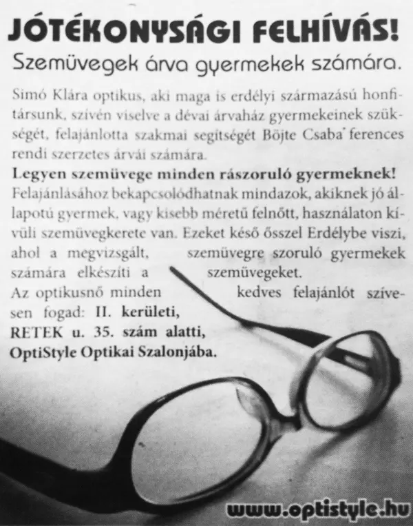 Jótékonysági felhívás