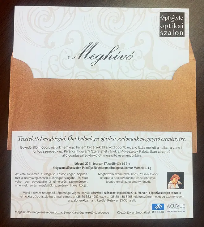 OptiStyle Optikai Szalon megnyitó a Művészetek Palotájában