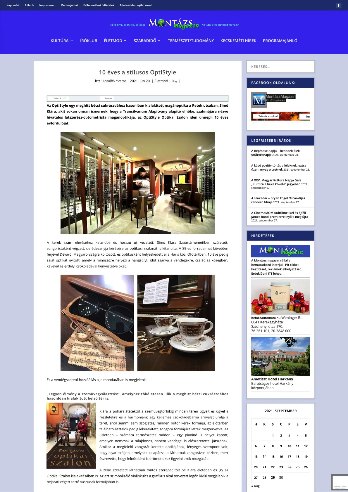 Montázs Magazin: 10 éves a stílusos OptiStyle